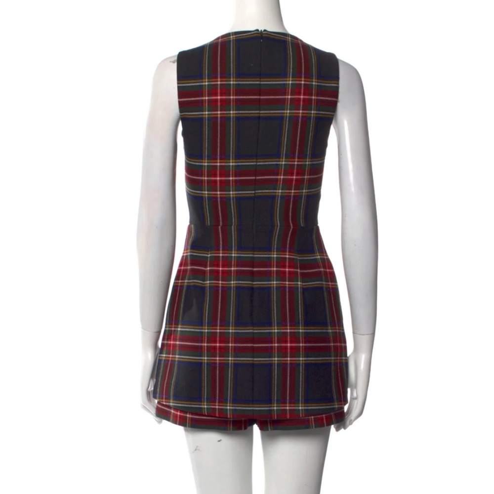 Maje Plaid Print V-Neck Romper - Picture 2 of 11